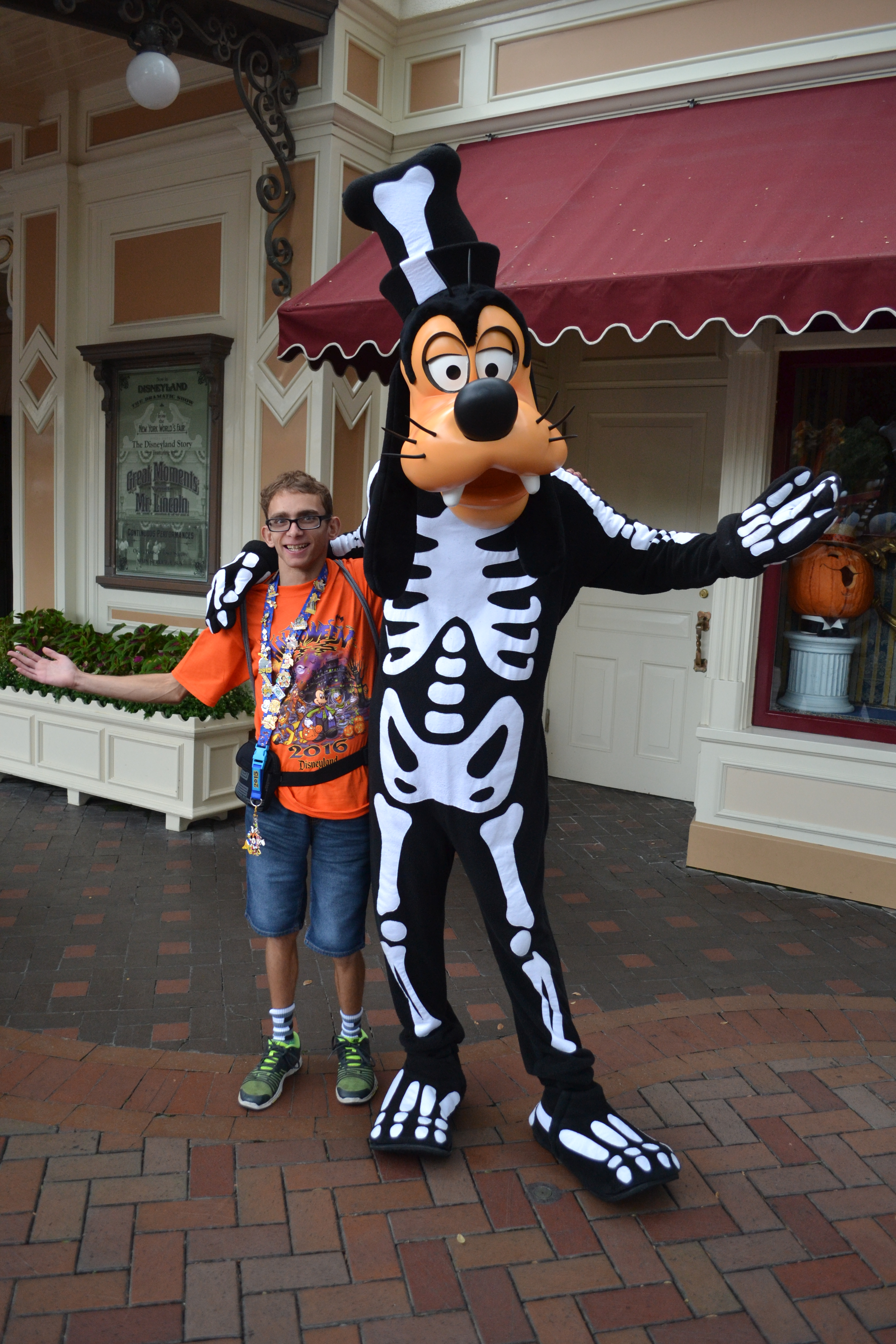 Vacationer enjoying a photo opportunity during the Halloween Celebration